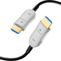 8K HDMI 2.1 šviesolaidinis kabelis, 20 m, itin spartus aktyvusis HDMI kabelis, ilgas šviesolaidinis HDMI kabelis, 48Gbps, 8K @ 60 Hz, 4K @ 120 Hz, dinaminis HDR, „Dolby“, HDCP 2.2 ir 2.3, 3D, skirtas HDTV, monitoriui, nešiojamajam kompiuteriui, namų kinu
