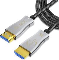 8K optinio pluošto HDMI kabelis, 30 m, didelės spartos 48Gbps HDMI 2.1 kabelis, palaikantis 8K @ 60 Hz, 4K @ 120 Hz, Dynamic HDR 10, eARC, HDCP 2.2, 4:4:4