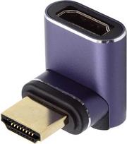 90 laipsnių kampu pakreiptas vertikalus magnetinis 8K tipo A HDMI 2.1 „vyriškas“ į „moterišką“ tiesus vaizdo adapteris, skirtas nešiojamajam kompiuteriui ir HDTV