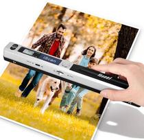 A4 formato nešiojamasis skeneris, USB vaizdo skeneris, rankinis skeneris, spalvotas skenavimas, 900 DPI A4 formato nešiojamasis JPG/PDF formato dokumentų skeneris (sidabrinis skeneris + 16GTF kortelė)