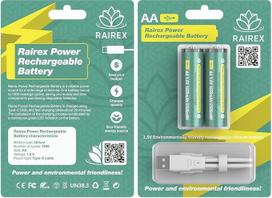 AA 1,5 V USB-C įkraunamos baterijos | 2 pakuotės | 1200 įkrovimo ciklų | Greitas įkrovimas per 20 minučių | LED indikatorius | Pridedamas laidas | 1650 mAh didelės talpos