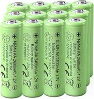 AA 1,2 V NI-MH įkraunamos baterijos, AA 2400 mAh 1,2 V saulės baterijos, iš anksto įkrautos AA baterijos, skirtos lauko saulės šviestuvams ir takų apšvietimui (12 vnt. rinkinys)