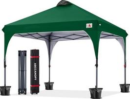 ABCCANOPY išskleidžiama pavėsinė su UV apsauga, miško žalios spalvos, 3 x 3 m | Pagaminta iš vandeniui atsparaus 300D poliesterio, komplekte: vežimėlis su ratukais, 4 svorio maišeliai, 4 virvės, 4 kuolai, skirta sodui ir paplūdimiui