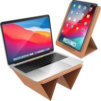 AboveTEK Nešiojamasis nešiojamojo kompiuterio kilimėlis, 2-in-1 PU odos sulankstomas "MacBook" stovas stalui, tinka 14 ~ 17 colių "MacBook Air Pro" planšetiniams kompiuteriams, reguliuojamas nešiojamojo kompiuterio kilimėlis lovai, sofai, sofai, sofai, ke