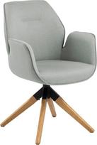 AC Design Furniture Aurelia valgomojo kėdė H91xŠ60.5xD58.5cm šviesiai pilka/ ąžuolo efekto audinys/mediena