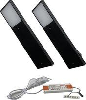 ACCE aliuminio korpuso LED apšvietimas po spintele, skirtas virtuvės baldams, šiltos baltos arba neutralios baltos spalvos, su keitikliu, vienas prožektorius su mechaniniu jungikliu (2 vnt., neutralios baltos spalvos)