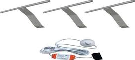 ACCE LED aliuminio korpuso šviestuvas spintai, lentynų apšvietimas, spintos šviestuvai, paviršinis šviestuvas su jungikliu ir kištuku, šiltos baltos spalvos 3000 K, jungiklis: su kojiniu jungikliu (WW, 3 vnt.)
