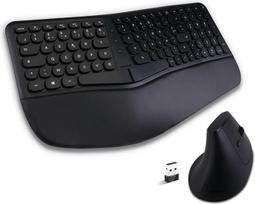 AD ADVANCE – „Smartergo“ ergonominė belaidė klaviatūra kompiuteriui, vertikali pelė, reguliuojama 57° kampu, 1600 DPI, AZERTY klaviatūra su riešo atrama, 112 klavišų ir 12 sparčiųjų klavišų, 2,4