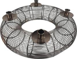 Advento vainikas, metalinis, sidabrinis, skersmuo 41 cm, Kalėdų vainikas, dekoratyvinis vainikas, žvakidė, žvakidė