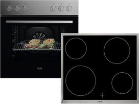 AEG AH11M OU5AE10CM įmontuojamų viryklių komplektas + stiklo keraminė kaitlentė HE604000XB