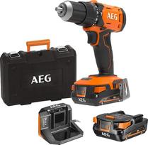 AEG PRO18V BSB 18G4-402C akumuliatorinis smūginis gręžtuvas (maksimalus sukimo momentas 60 Nm, 13 mm be raktelio griebtuvas, 2 greičių pavarų dėžė, komplekte: 1 vnt. 2,0 Ah, 1 vnt. 4,0 Ah akumuliatorius ir įkroviklis)