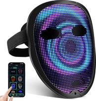 AFDEAL LED-Halloween-Maske, App-gesteuertes Display, anpassbare Lichtmuster, LED-beleuchtete Halloween-Maske für Kostüm, Halloween-Maskenball, Cosplay, Geburtstagsparty