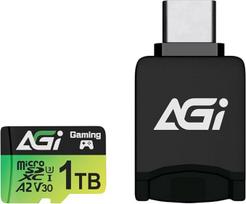 AGI TF138 „Micro SD“ kortelė, 1 TB talpos atminties kortelė su adapteriu ir skaitytuvu
