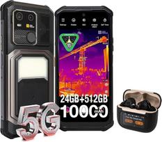 AGM G3 Pro lauko mobilusis telefonas su šilumine kamera, 5G išmanusis telefonas be sutarties, belaidis įkrovimas, 6,72 colio FHD+ 120 Hz ekranas, 24GB + 512GB, 10 000 mAh baterija, „Android 15“, G3 Pro ir ausinės