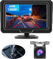 AHD 1080P automobilio galinio vaizdo kameros rinkinys su 4,3 colių LCD monitoriumi, skirtas furgonams, itin geras naktinis matymas, IP68 atsparumas vandeniui, lengvas montavimas, "pasidaryk pats" atbulinės eigos instrukcijos (anglų kalba negarantuojama)