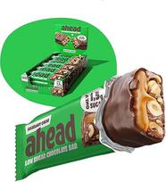 AHEAD Keto batonėliai - lazdyno riešutų karamelė su tikra kakava be pridėtinio cukraus - 18 x 35 g - mažai angliavandenių turintys grūdų batonėliai be pridėtinio cukraus - tik 5 g grynųjų angliavandenių viename mažai angliavandenių turinčiame batonėlyje