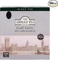 Ahmad Tea - Earl Grey be kofeino - juodoji arbata su bergamotėmis be kofeino - atskirai suvynioti, aromatingai uždaryti arbatos maišeliai su 2 g arbatos vienoje porcijoje - 100 arbatos maišelių su juostele