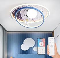 AHXIAOZN LED vaikiškas lubų šviestuvas, 50 cm Mėnulio astronauto lubų šviestuvas, vaikų kambario šviestuvas, nuolatinio užtemdymo su nuotolinio valdymo pulteliu, berniukų ir mergaičių kambario lubų šviestuvas (apvalus, baltas rutulys)