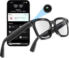 AI išmanieji akiniai su kamera: 8 MP, 1200P HD vaizdo įrašymas ir fotografavimas | Palaiko vertimą realiuoju laiku, balso asistentą, „open-ear“ garso funkciją, objektų atpažinimą, garso įrašymą, kasdienį gyvenimą, keliones