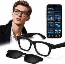 AI išmanieji akiniai, akiniai su 8 MP HD kamera, 1080p vaizdo įrašais, „Bluetooth“ skambučiais