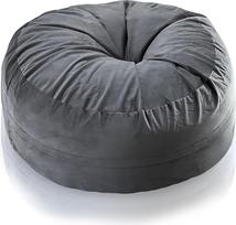 Aiire Giant Bean Bag Velvet Cover 150 cm - Bean Bag Chair XXL High Filling for Decoration, Boys and Children - Coarse Floor Cushion, Chill Chair for Cuddly Corner - Relaxo Bean Bags Adults Grey