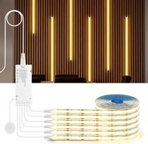 AIMENGTE COB LED juosta 1 m, 6 ritinėliai 12 V akustinės plokštės, pjaunamos COB LED juostos, su jutikliniais ir rankiniais reguliatoriais, skirtos vyno spintelėms, lentynoms, spintelėms (natūralios baltos spalvos, 1 m)