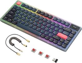 AJAZZ AK832PRO Mechaninė klaviatūra su išmaniuoju ekranu, itin plona, 75 % žemo profilio, "Bluetooth 5.1", 2.4G ir USB-C, K3, skirta "Windows" ir "Mac OS
