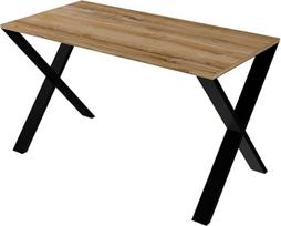 AKKE Virtuvės stalas Valgomojo stalas virtuvei Valgomojo stalo kojos Metalinės X formos Aukštis 73 cm 90 x 60 cm Retro mediena