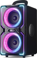 AKONE Party Bluetooth Lautsprecher, 240W Musikbox Bluetooth Groß, Loud Sound Partybox, Natur Super Bass, 15H, TWS, Bunte LED-Lichtshow, Soundbox für Party, Camping, Beach, Backyard, Home