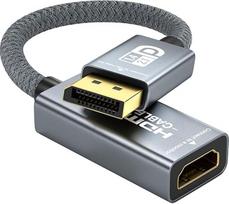 Aktyvus „DisplayPort 2.1“ į „HDMI 2.1“ adapteris, 8K 60 Hz, 4K 144 Hz, VRR, G-SYNC | Vienkryptis DP 1.4a/2.1 į HDMI 2.1, HDR, „Dolby Vision“, HDCP 2.3, DSC 1.2a, RTX 4080/4070, RTX 5090/5080 (0,25 m)