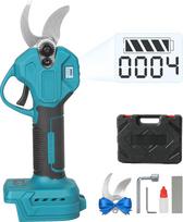 Akumuliatorinės genėjimo žirklės, 35 mm genėjimo žirklės, suderinamos su „Makita“ 18 V akumuliatoriumi, bešepetėlio variklis, LCD ekranas, 2 greičiai, skirtos šakoms, krūmams, vaismedžių sodams (be akumuliatoriaus)