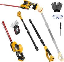Akumuliatorinės teleskopinės gyvatvorių žirklės „3-in-1“ – žolės ir krūmų žirklės, suderinamos su „Dewalt“ 20 V ir 18 V (be akumuliatorių), Ilgos elektrinės gyvatvorių žirklės su teleskopine strypu, teleskopine rankena, bešepetėliu varikliu | Žolės ir krū