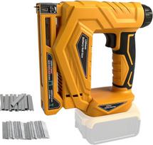 Akumuliatorinis vinų šaudyklė „Dewalt“ 18 V/20 V, „2-in-1“ bešepetėlis elektrinis vinų šaudyklė, 18 GA vinų šaudyklė su 1000 vinų, 1000 spaustukų, skirta savarankiškiems medžio darbams (geltona, skirta „Dewalt“)