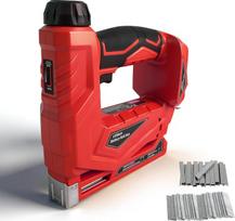 Akumuliatorinis vinų šaudyklė, skirta „Milwaukee“ 18 V, „2-in-1“ bešepetėlis elektrinis vinų šaudyklė, 18 GA vinų šaudyklė su 1000 vinų ir 1000 spaustukų, skirta savarankiškiems medžio apdirbimo darbams (raudona, skirta „Milwaukee“)