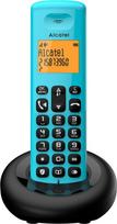 ALCATEL E260 – belaidis DECT telefonas – kompaktiškas dizainas – didelis apšviestas ekranas – skambinimas naudojant laisvų rankų funkciją – mėlynos spalvos
