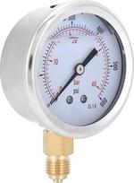 Aliejinis manometras 0–40 bar, 0–600 psi su nerūdijančio plieno korpusu