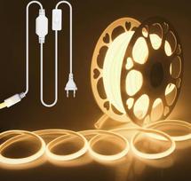 ALITOVE 230 V LED juosta lauke, 20 m, šilta balta spalva, su jungikliu | LED juosta 230 V, tiesioginis prijungimas, IP67 atsparumas vandeniui, 288 LED/m, idealiai tinka sodui, terasai, vonios kambariui ir „pasidaryk pats“ projektams, negalima reguliuoti š