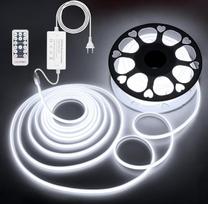 ALITOVE „Cool White“ reguliuojamo ryškumo COB LED juosta, 30 m, 230 V, skirta tiesioginiam naudojimui lauke