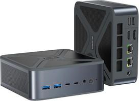 ALLIWAVA GH8 mini kompiuteris, AMD Ryzen 9 8945HS (iki 5,2 GHz), 32GB DDR5 RAM, 1 TB SSD, AMD Radeon 780M, dvigubas 2,5G LAN, USB4, HDMI/DP, "Wi-Fi 6/BT 5.2", dvigubas SSD lizdas, metalinis, kompaktiškas žaidimų mini kompiuteris