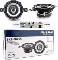 ALPINE SXE-0825S 2 Way Coaxial garsiakalbių rinkinys 8,7 cm 87 mm 3,5" skersmens 20 W RMS ir 150 W maksimali varža 4 omai Pora + 5 nemokami lipdukai