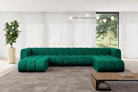 ALTDECOR "Joren-U2-U2" modulinė kampinė U formos kampinė sofa Sofa Gyvenamasis kraštovaizdis Grindų sofa U2-410 x 177 x 70 cm Žalia