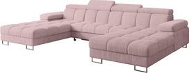 ALTDECOR kampinė sofa su miego funkcija, U formos, COMA U2, 345x203x79 – rožinė | Kampinė sofa-lova, kampinis sofos komplektas, svetainės baldų komplektas, sofos komplektas