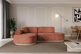 ALTDECOR MARI-L1-v1-232 x 163 x 81 cm kampinė sofa L formos kampinė sofa lova Kampinė sofa Gyvenamasis kraštovaizdis Sofa-lova Abrikoso spalvos