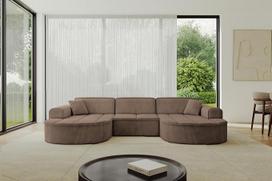 ALTDECOR kampinė sofa, U formos, kampinė sofa-lova, kampinė sofa, L formos, svetainės baldų komplektas, Cauchsofa Taro-U1-303 x 171 x 79,5 cm, ruda | Kampinė sofa-lova, kampinė sofa, svetainės baldų komplektas, Cauchsofa