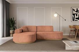 ALTDECOR MARI-L1-v2 kampinė L formos kampinė sofa-lova Kampinė sofa-lova Kampinė sofa Gyvenamasis kraštovaizdis 243 x 171 x 83 cm Aprikoso spalvos sofa