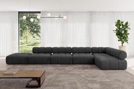 ALTDECOR „Favio-L3“ kampinė sofa, L formos, 475 x 190 x 70 cm, tamsiai pilka | Kampinė sofa-lova, kampinis sofos komplektas, svetainės sofa