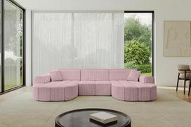 ALTDECOR „Livo-U1“ kampinė sofa, U formos sofa-lova, kampinė sofa, L formos svetainės komplektas, sofa-lova 315 x 173 x 79,5 cm, rožinė | Kampinė sofa-lova, kampinė sofa, svetainės komplektas, sofa-lova