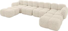 ALTDECOR „Miko-U2“ U formos kampinė sofa, 390 x 205 x 75 cm, kreminė | Kampinė sofa-lova, kampinė sofa, svetainės sofa