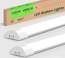 ALUSSO 2 LED vamzdžių rinkinys, 120 cm, itin ryškios 40 W, 4800 lm šviesos juostos, integruota juosta, keičiamos spalvos liuminescencinis vamzdis, šaltai balta, neutrali balta, šilta balta, virtuvės, garažo, dirbtuvių, rūsio šviesos juosta