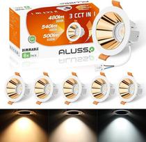 ALUSSO Įleidžiamas LED prožektorius su reguliuojamu šviesos stiprumu, 6 W, 540 lm, apsauga nuo akinimo, 3CCT, 6 vnt. rinkinys